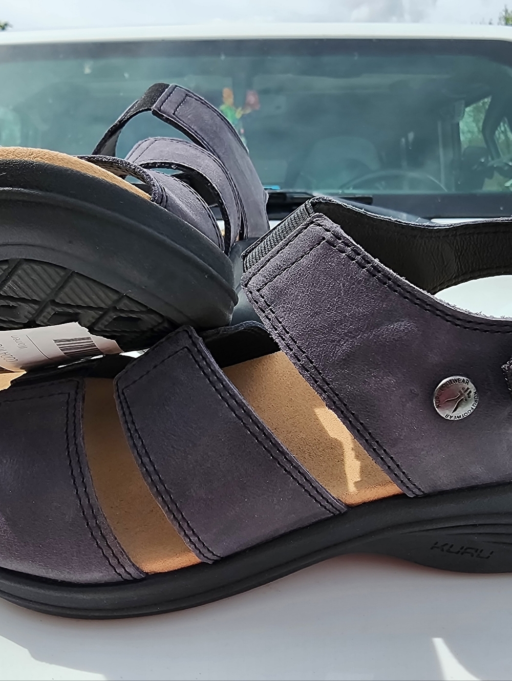 KURU Coda Muse Black Leather Sandal Supportive Cute Plantar Fasciitis